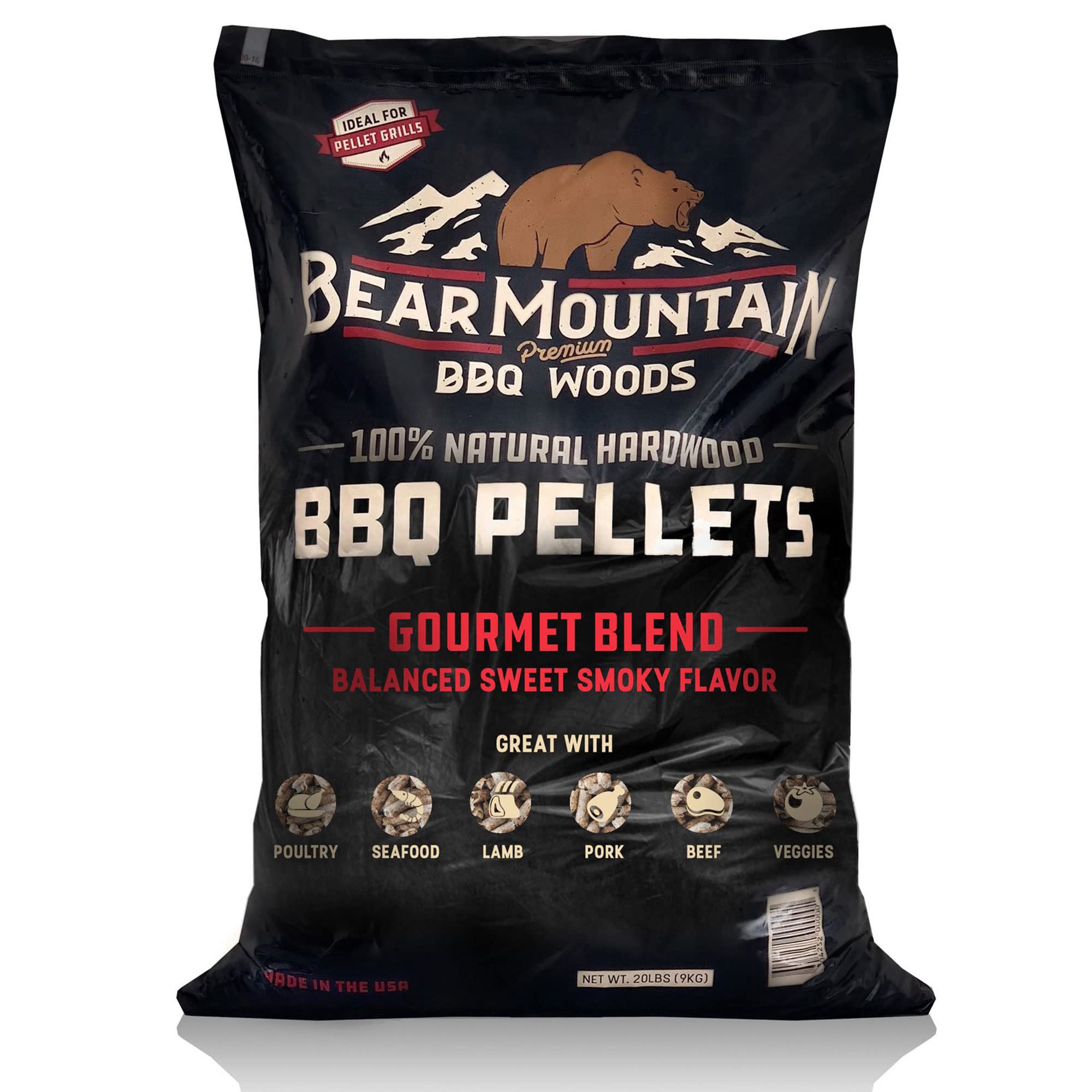 Bear Mountain BBQ Hardwood Pellets (Gourmet Blend) 40 lbs $20.58 + Free Shipping