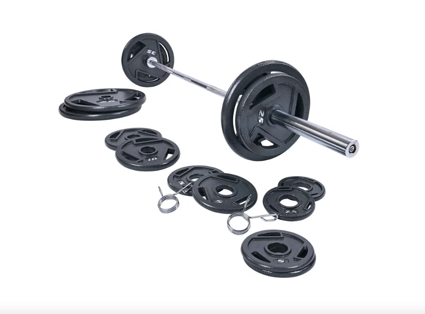 300-Lb BalanceFrom Cast Iron Olympic Weight Set w/ 7' Barbell (Various Styles) $290 + Free Shipping