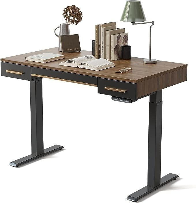 48" x 26" FEZIBO Mid-Century Modern Electric Standing Desk w/ 3 Drawers $199.79 + Free Shipping
