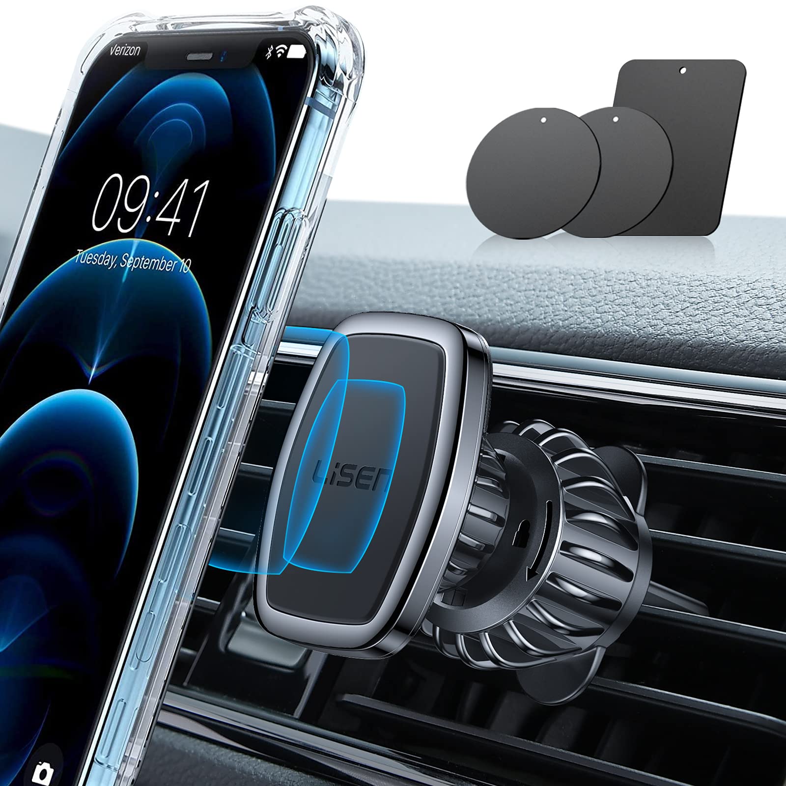 Lisen Magnetic Cell Phone Tablet Holder for Car (Black) $6 + Free Shipping w/ Prime or orders $35+