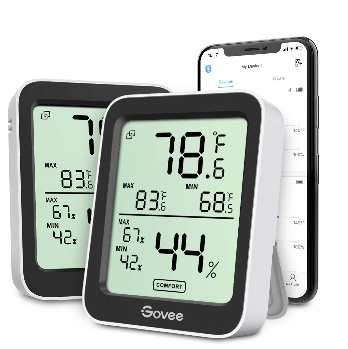Govee Wi-Fi Digital Thermometer Hygrometer (Wi-Fi Gateway + 3*Sensors)