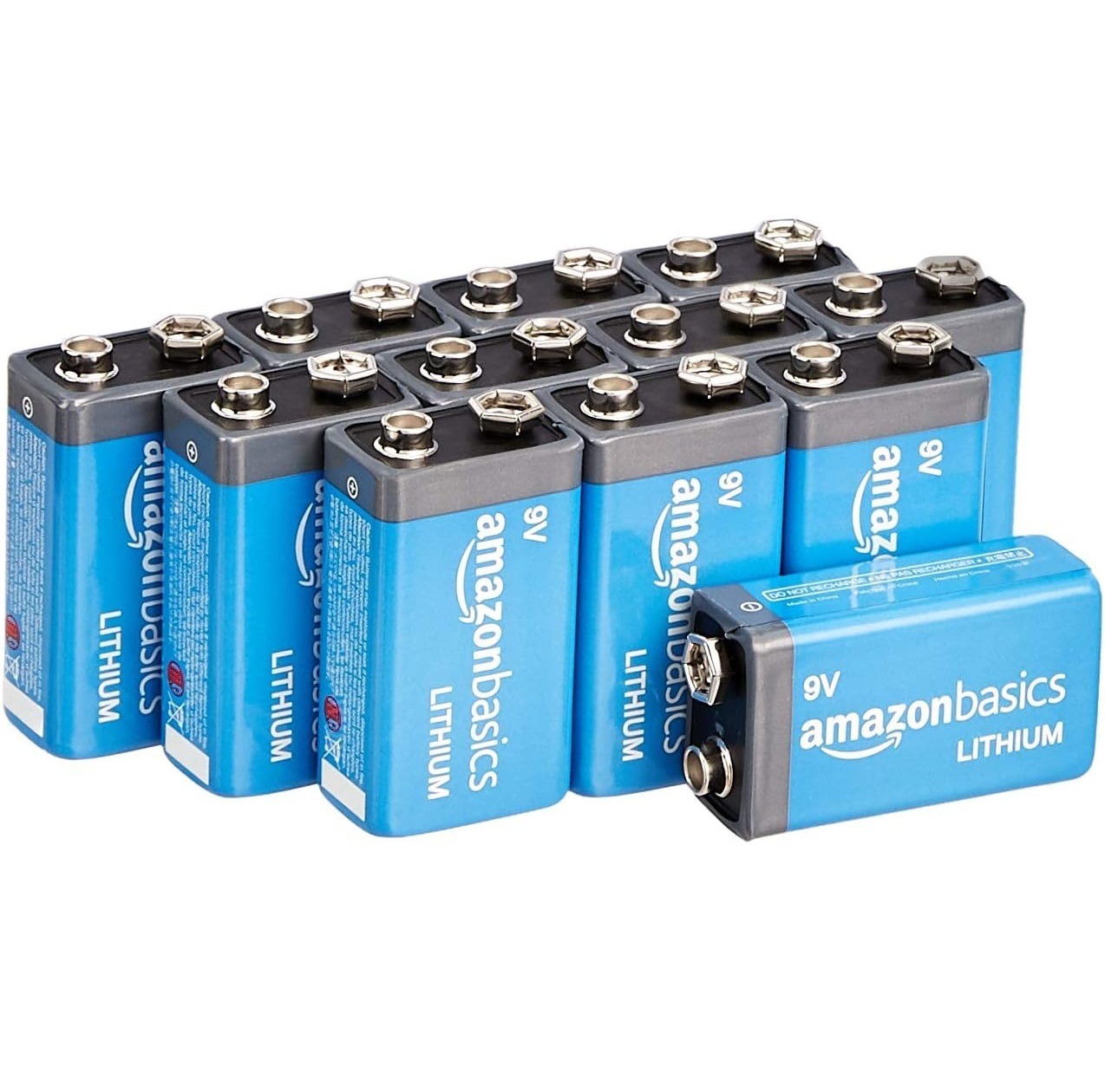 Amazon Basics 12-Pack 9 Volt Lithium High-Performance Batteries w/ 10-Year Shelf Life $22 + Free Shipping