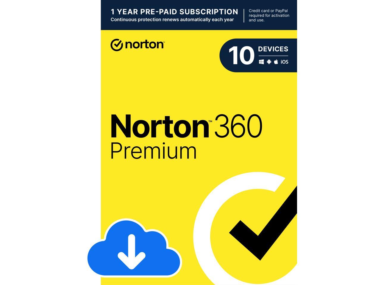 Norton 360 Premium 2024 (1-Year 10 Devices, Digital) $20