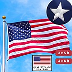 3x5ft Outdoor Heavy Duty American Flag w/ Embroidered Stars $4 + Free Shipping w/ Walmart+ or orders $35+