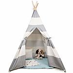 Teepee for Kids - Gray/White Stripes - $23.29 + Free Shipping for Prime Members