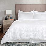 Bedsure Bed in A Bag Twin Comforter Set (6 Pieces, Soft Microfiber Seersucker Bedding Set) White for $25.29 + FS