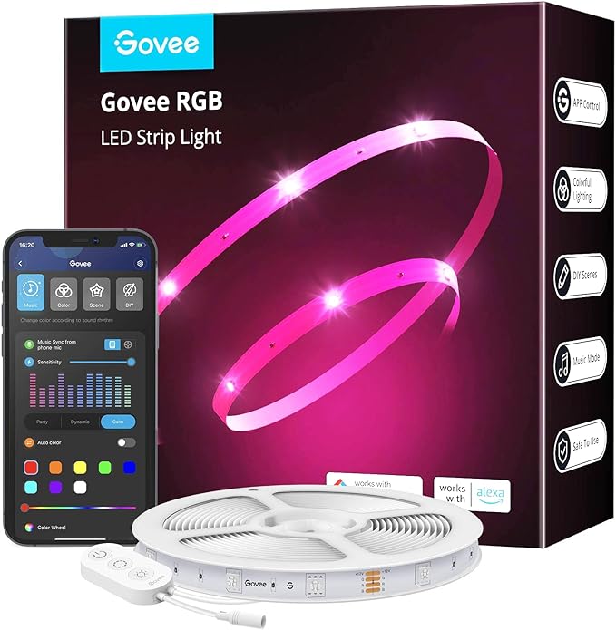 32.8' Govee RGB LED Smart Strip Lights $11 + Free Shipping w/ Prime or orders $35+