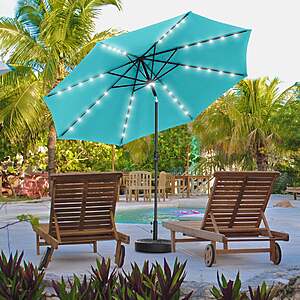 Ainfox 10Ft Solar Powered 40 LED Light Aluminum Patio Umbrella $60 + Free Shipping