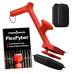 Thermomaven Grill Brush Bristle Free Brush w/ 3 Replacement Heads (Red or Black)  + Free Shipping