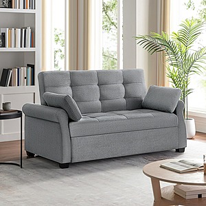 Serta® Sabrina Queen Size Rolled Arm Tufted Back Convertible Sleeper Sofa with Cushions $700 + Free Shipping