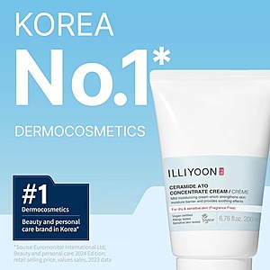 Illiyoon Ceramide Ato Concentrate Cream 500ml (16.9oz) $25.89 + Free Shipping w/ Prime or orders $35+