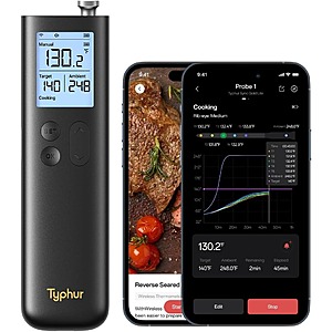 Typhur SYNC Gold Lite Wireless Meat Thermometer $25 & More + Free S&H