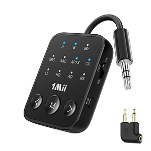 1Mii Bluetooth 5.3 Transmitter Receiver (for 2 headphones) $13.19 + Free Shipping w/ Prime or on $35+ orders
