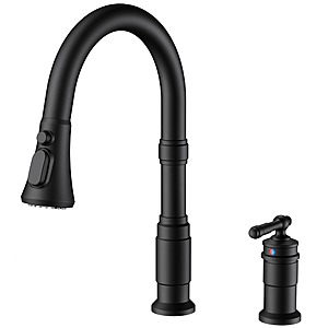 FORIOUS Vintage 2 Hole Kitchen Faucet w/ Pull Down Sprayer (Black) $43 & More + Free Shipping