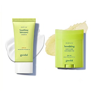 Goodal Heartleaf Hydrating Broad-Spectrum SPF 50 Sunscreen Cream and Stick Bundle
