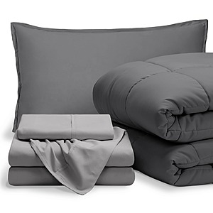 Bare Home Bed-in-A-Bag 5 Piece Set (Twin XL, Grey/Light Grey) $39.99 + Free Shipping