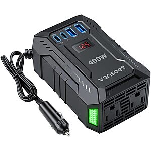 vansoet 400W 12V Car DC to 110V AC Inverter w/ 4x USB, 2x AC