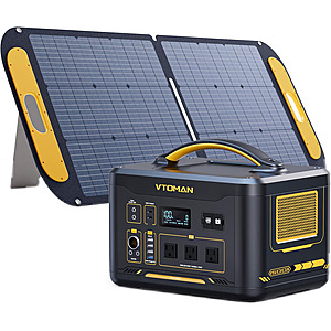 828Wh VTOMAN Jump 1500X LiFePo4 Pure Sine Portable Power Station w/ Solar Panel $380 + Free S&H