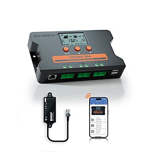 ECO-WORTHY 30A PWM Solar Charge Controller w/ Bluetooth & WiFi $30 + Free Shipping