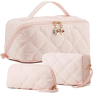 Prime Members: 3-PC YTL Makeup Travel Cosmetic Bag Puffer or PU Leather (Various Colors) from $7.64 + Free Shipping