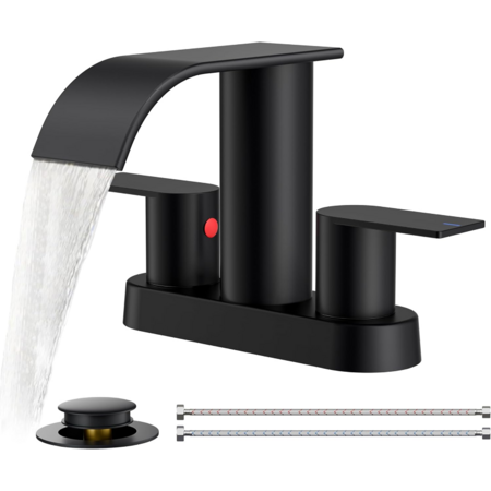 Prime Members: FORIOUS 4" Centerset Bathroom Faucet w/ Drain & Water Supply Lines (Matte Black) $32.65 & More + Free Shipping