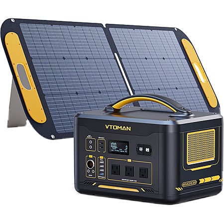 VTOMAN Jump 1500X 828Wh LiFePo4 Portable Power Station (1500W Pure Sine Wave) w/ 110W Foldable Solar Panel $379.99 + Free Shipping