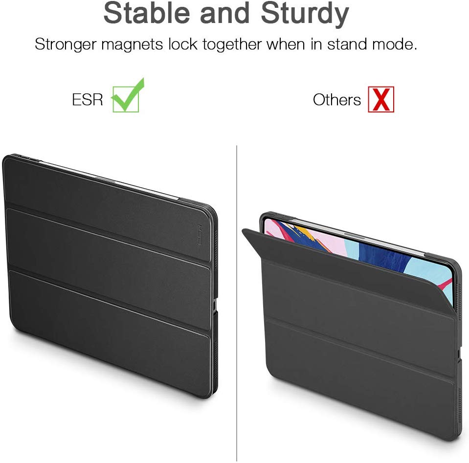iPad Pro 12.9'' 2018 ESR Trifold Smart Case/Folio Cases, [Support Apple Pencil Wireless Charging] from $4.99 & HD Clear Premium Tempered Glass Screen Protector from $3.99 + FSSS
