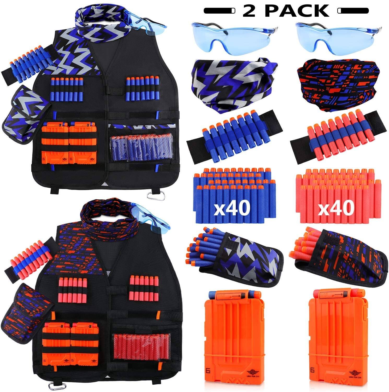 2pks Kids Tactical Vest Kit (Compatible with Nerf Guns N-Strike Elite Series) for $17.99 + Free Shipping
