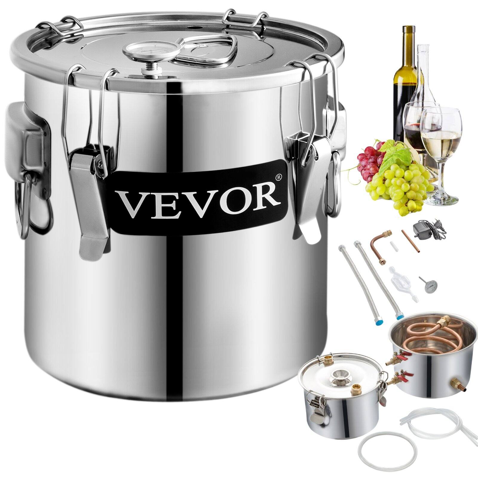 VEVOR 3 Pot 3 Gallon Stainless Still Boiler (Water ,Wine, Moonshine) 79.90  + Free Shipping