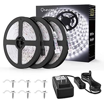 Onforu 49.2Ft Waterproof LED Strip Lights (12V 6000K Cool White 2835 LEDs Light) - $17.99 + Free Shipping