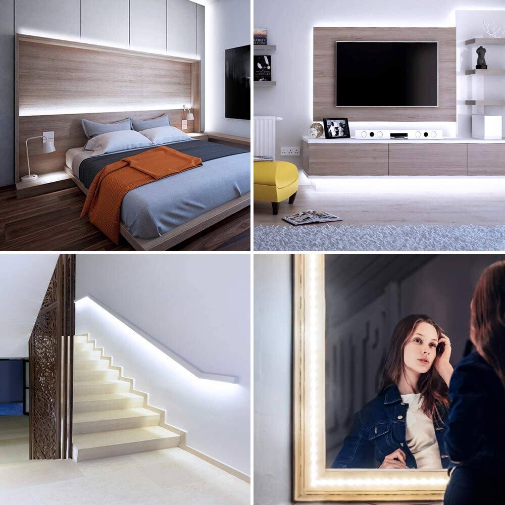 Onforu 16.4ft LED Strip Light Dimmable Daylight White for $8.99 & 32.8ft LED Strip Light Dimmable Warm White for $13.19 + FSSS