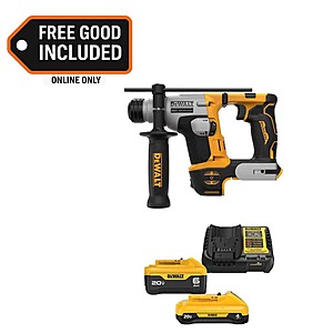ATOMIC 20V MAX Lithium-Ion Cordless Brushless Ultra-Compact 5/8 in. SDS Plus Hammer Drill with 5 Ah and 2 Ah Batteries $199
