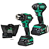 Metabo HPT 18V MultiVolt Cordless Brushless Driver Drill &amp;amp; Impact Driver Combo Kit, Includes 2 Lithium-Ion Batteries, Case and Charger, KC18DEXQB - $129
