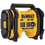 DEWALT Tire Inflator Portable Air Compressor 20V MAX, Car Air Pump with Automatic Shut Off, LED Light, Tool Only (DCC020IB) $105