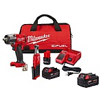 M18 FUEL 18V Cordless Mid Torque 1/2 in. Impact Wrench with M12 FUEL 3/8 in Ratchet Combo Kit with Battery &amp; Charger $469