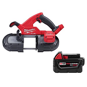 Milwaukee M18 FUEL 18V Brushless Compact Bandsaw w/ 5.0 Ah Battery $299