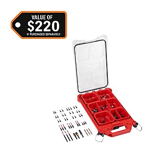 YMMV Milwaukee SHOCKWAVE Impact Bit Set with PACKOUT Low Profile Organizer (90-Piece) $28