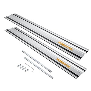 Powertec 110 in.Track Saw Guide Rail for Track Saws,2x55 in.with Rail Connectors $120