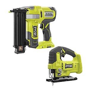 Ryobi ONE+ 18V 18-Gauge Cordless AirStrike Brad Nailer with Cordless Jig Saw $129