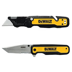 YMMV DeWalt Push and Flip Folding Lock-Back Utility Knife and 3.3 in. Tanto Pocket Knife with Quick Flip Set (2-Piece) $11 HomeDepot B&M