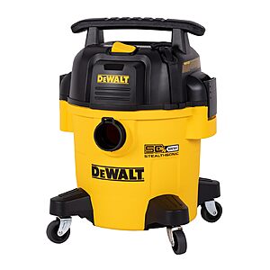 DEWALT 5 Gallon STEALTHSONIC Ultra-Quiet Wet/Dry Shop Vac, 4 Peak HP Portable Vacuum DXV05P-QT $128