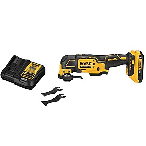 DeWalt ATOMIC 20V MAX Cordless Brushless Oscillating Multi Tool with (1) 20V 2.0Ah Battery and Charger $109