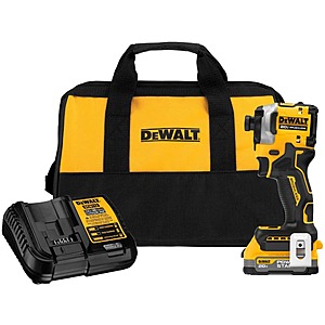 DeWALT ATOMIC 1/4" Brushless Impact Driver Kit w/ 1.7 Ah Battery & Charger $116 + Free S&H