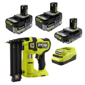 RYOBI ONE+ 18V HIGH PERFORMANCE Kit w/ (2) 4.0 Ah Batteries, 2.0 Ah Battery, Charger, & FREE ONE+ HP Brushless Brad Nailer