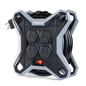 Select Stores: Husky 15' Extension Cord Reel w/ 4 Outlets (Black) $17 (In-Store Only)