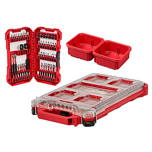 Milwaukee SHOCKWAVE Impact Duty Alloy Steel Screw Driver Bit Set with PACKOUT Organizer (70-Piece) $50
