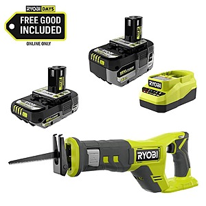 Ryobi ONE+ 18V HIGH PERFORMANCE Kit w/ 4.0 Ah Battery, 2.0 Ah Battery, Charger, & FREE ONE+ Cordless Reciprocating Saw $99