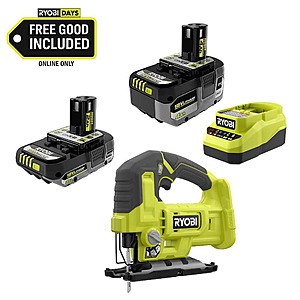 RYOBI ONE+ 18V Cordless Jig Saw w/ 18V 4Ah HP Battery, 2Ah HP Battery & Charger $99 + Free S&H