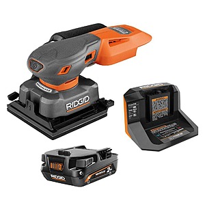 Ridgid 18V Brushless Cordless SubCompact 1/4 in. Sheet Sander Kit with 2 Ah MAX Output Battery and Charger $121