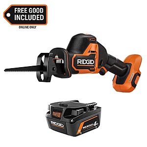 Ridgid 18V NUKE SubCompact Brushless Cordless One-Handed Reciprocating Saw with 18V 4.0 Ah MAX Output Lithium-Ion Battery $139